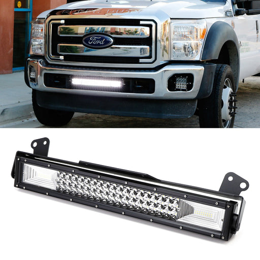 Flood/Spot Beam LED Light Bar w/ Lower Bumper Bracket, Wire For 11-16 F250 F350