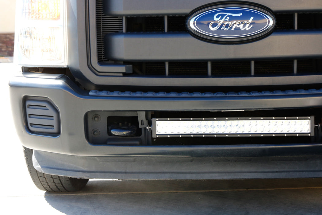 144W 25" LED Light Bar w/ Lower Bumper Brackets, Wiring For 11-16 Ford F250 F350