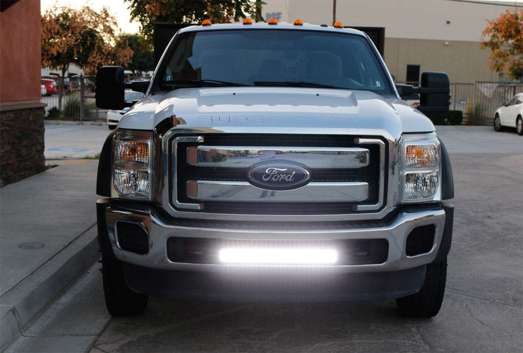 144W 25" LED Light Bar w/ Lower Bumper Brackets, Wiring For 11-16 Ford F250 F350