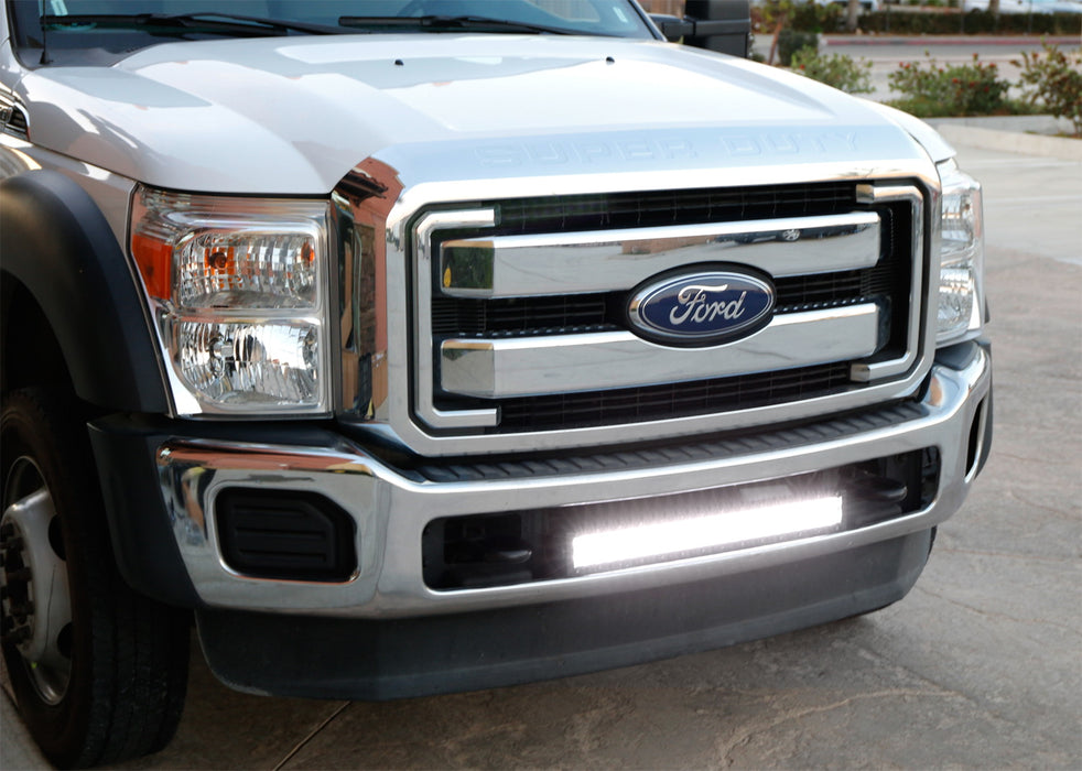 144W 25" LED Light Bar w/ Lower Bumper Brackets, Wiring For 11-16 Ford F250 F350