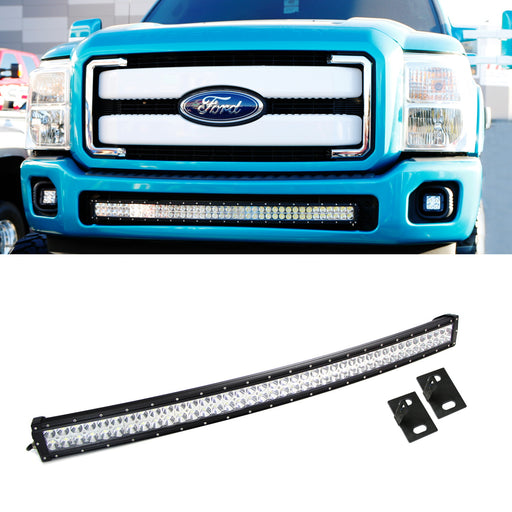 240W 40-42" LED Light Bar w/ Lower Bumper Bracket For 11-16 F250 F350 SuperDuty