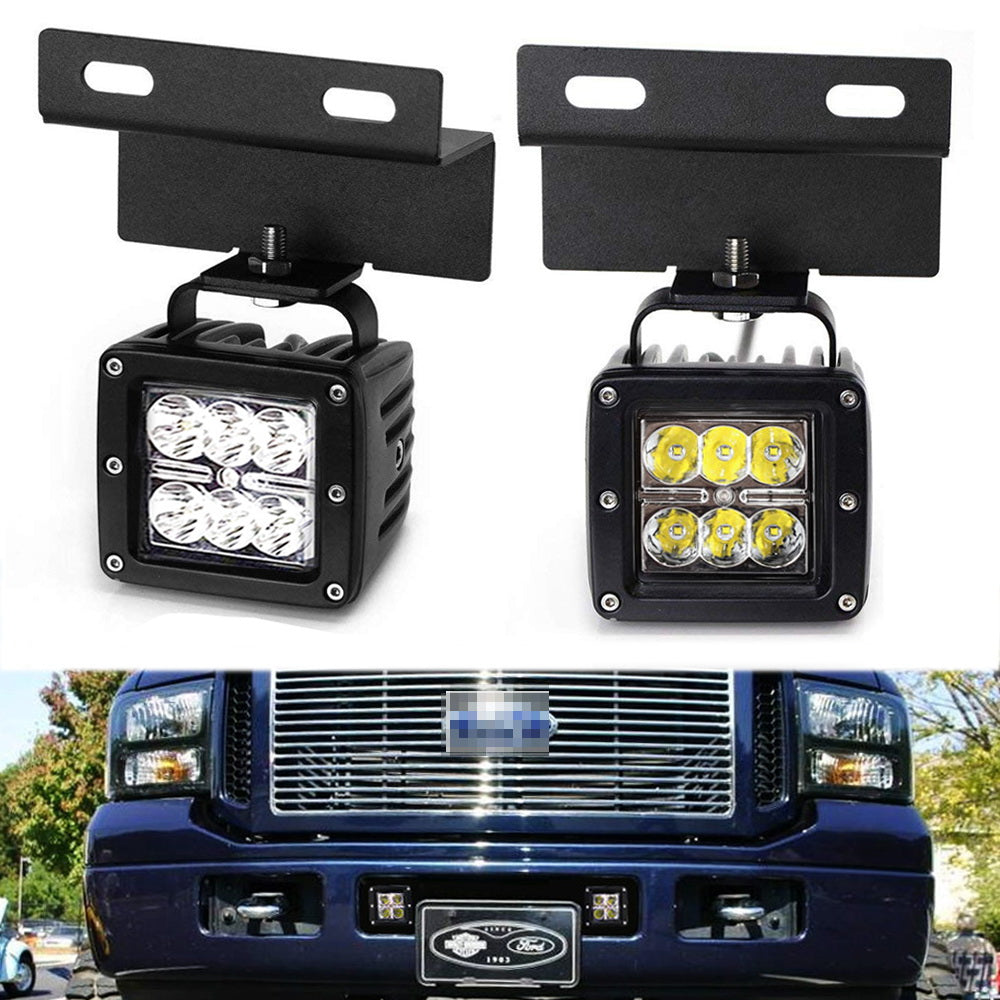 White 24W LED Lower Grille Fog Light w/ Bracket/Wirings For 05-07 Ford F250 F350