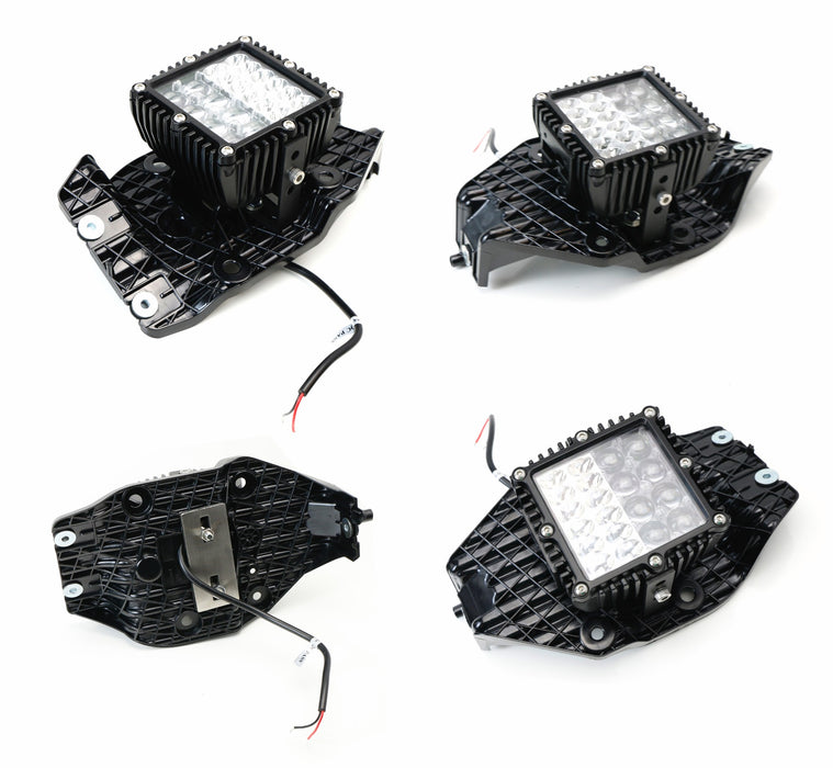 100W Hybrid-Beam LED Pods w/Foglight Location Bracket/Wiring For 11-16 F250 F350