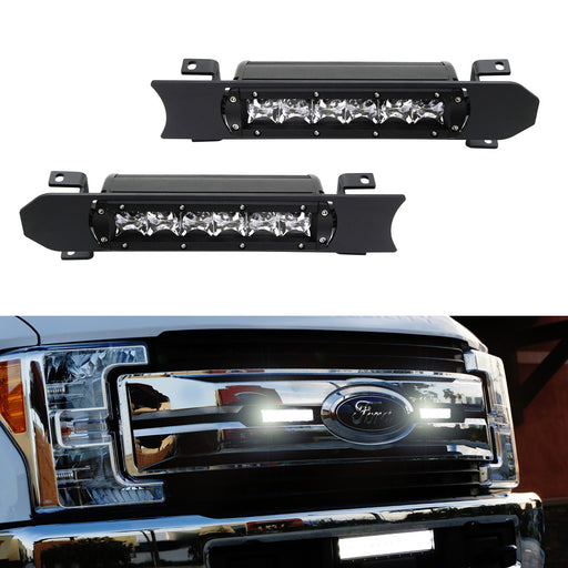 30W CREE LED Light Bars w/ Front Grille Bracket Wirings For 17-19 Ford F250 F350