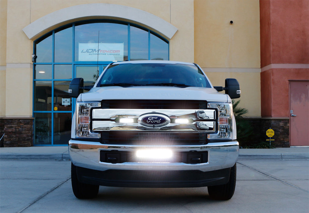 30W CREE LED Light Bars w/ Front Grille Bracket Wirings For 17-19 Ford F250 F350