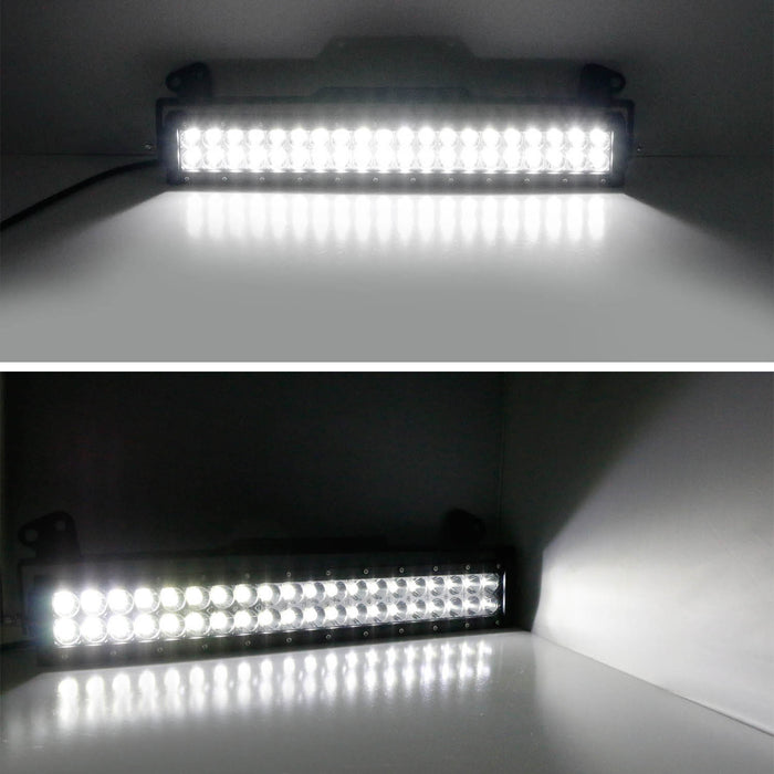 120W Double-Row LED Light Bar w/ Bracket Wiring Switch For 11-16 F250 F350 F450