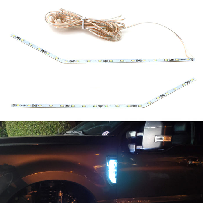 Ice Blue LED Background Illumination Kit 17-22 F250 F350 F450 Side Fender Emblem