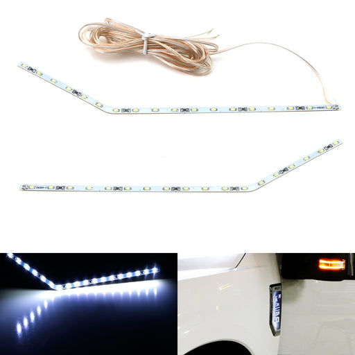 White LED Background Illumination Kit 17-22 F250 F350 F450 Side Fender Emblem