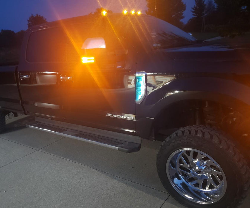 Ice Blue LED Background Illumination Kit 17-22 F250 F350 F450 Side Fender Emblem