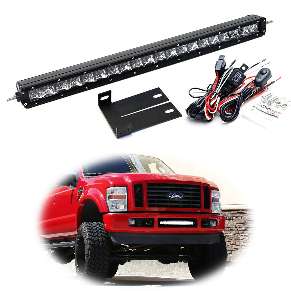 Behind Upper Grill 20" LED Light Bar w/Bracket/Wiring For 2008-10 Ford F250 F350