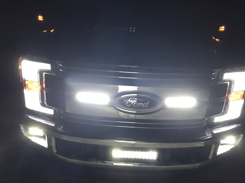 12" 80-LED Light Bar w/ Lower Bumper Bracket, Wirings For 2017-22 Ford F250 F350