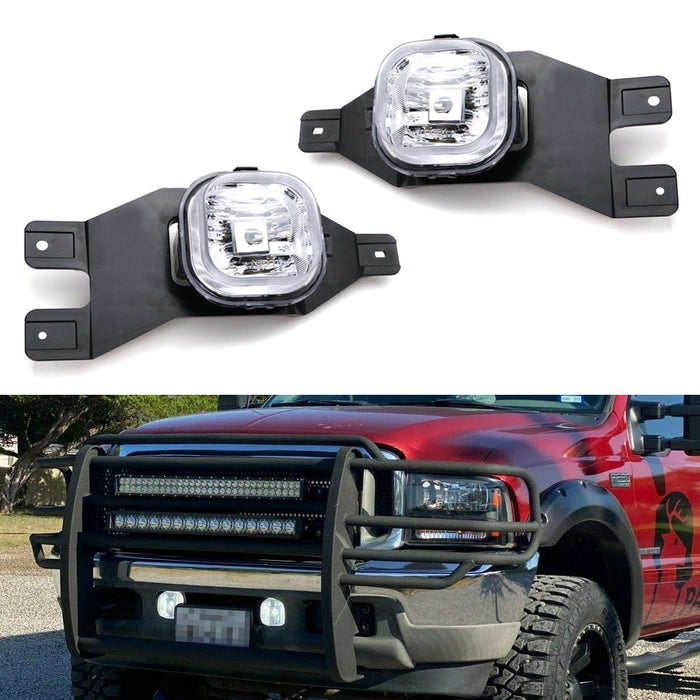 Clear Lens Fog Light Kit w/ 9145 Halogen Bulbs For Ford F250 F350 F450 F550 SD