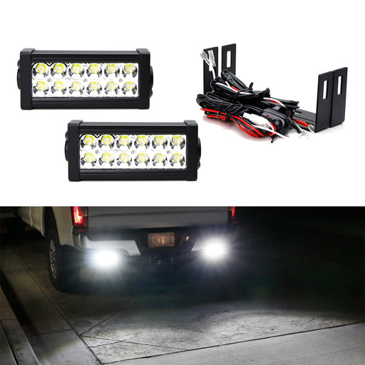 Dual 7" LED Light Bars w/Rear Bumper Mount, Wiring For 2011-16 Ford Super Duty