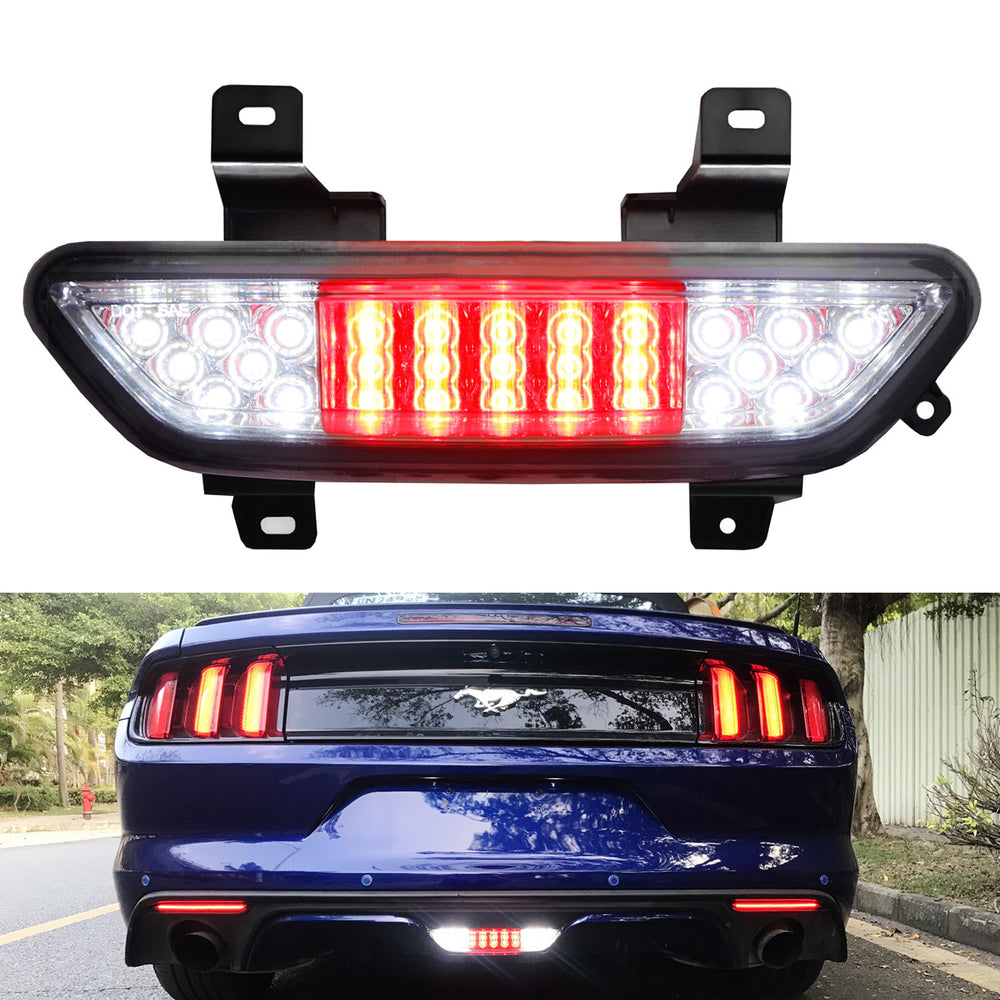 Euro Spec Clear Lens Full LED Rear Backup Reverse Light For 15-17 Ford Mustang