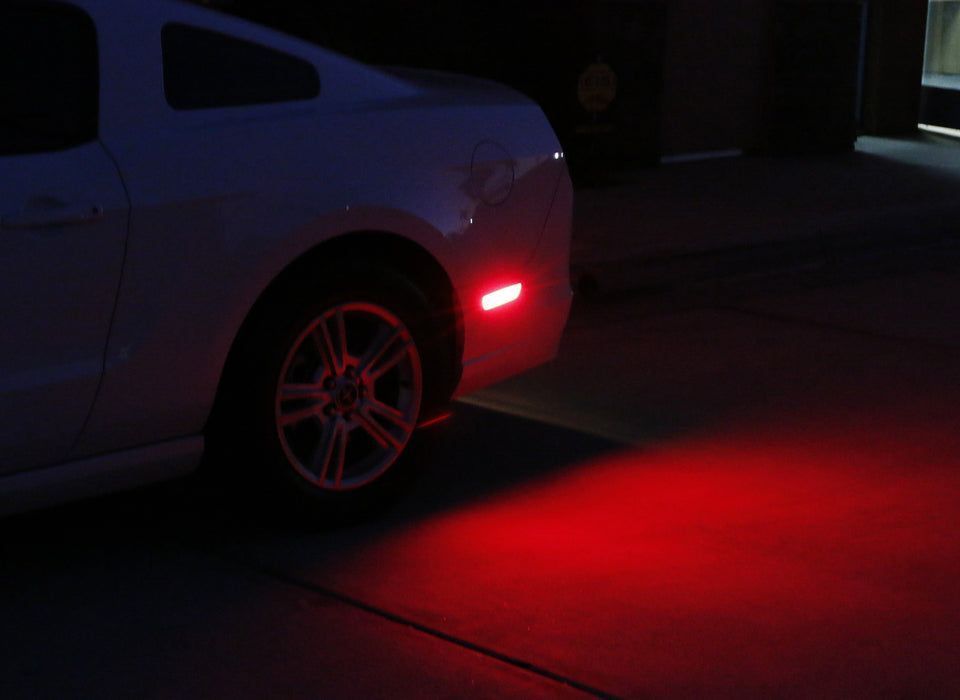 Smoked Lens LED Rear Side Markers w/ 54 Red LED Lights For 2005-09 Ford Mustang