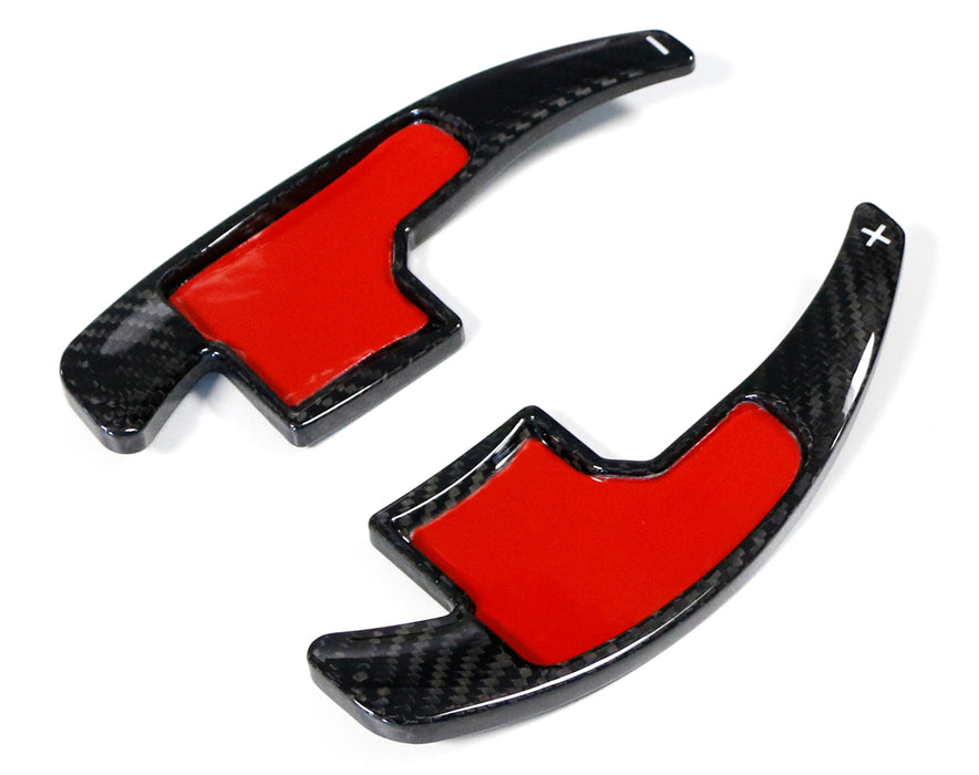 CarbonFiber Steering Wheel Paddle Shifter Extension Cover For 15-21 Ford Mustang