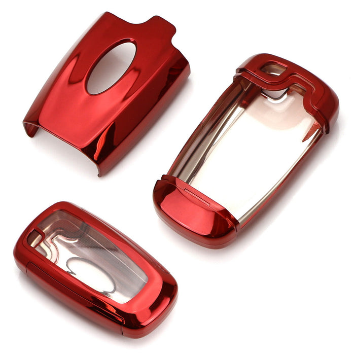 Red TPU Key Fob Protective Case For 17-up Ford Edge Fusion, 18-up Mustang F-150