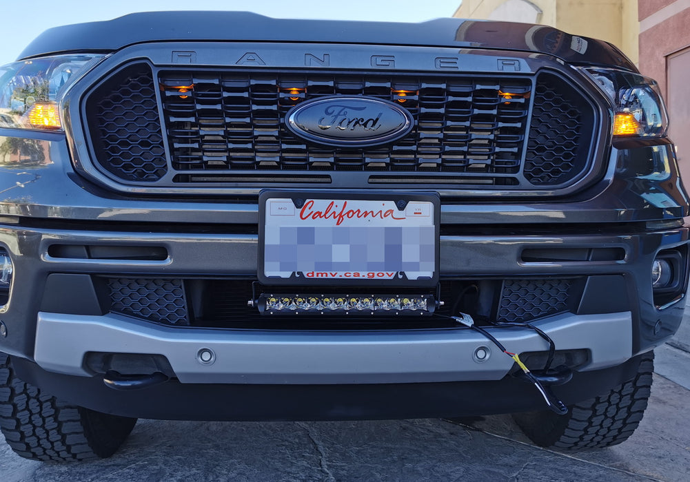 Lower Bumper Mount 13.5" LED Light Bar w/ Brackets, Wiring For 19-up Ford Ranger