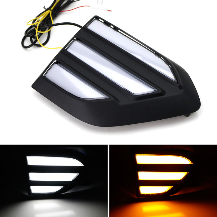 White/Amber Sequential LED Fender Grille Side Marker Light For 19-up Ford Ranger