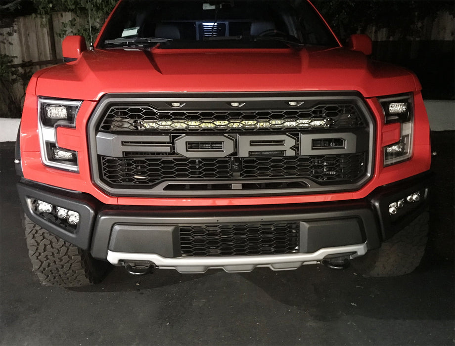 150W 30" LED Light Bar w/ Hidden Behind Grill Mounts, Wiring For 2017-20 Raptor