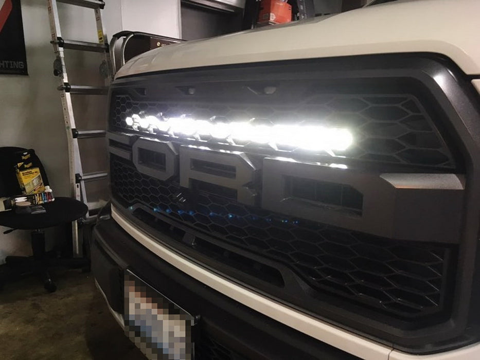 Invisible 30-Inch LED Light Bar w/Mounting Brackets, Wires For 17-21 Ford Raptor