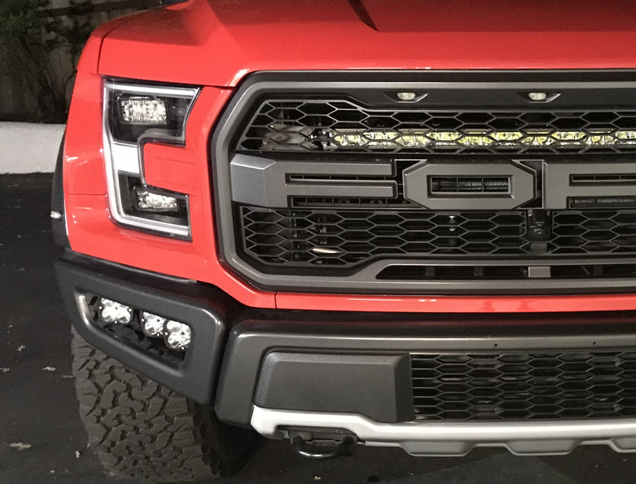 150W 30" LED Light Bar w/ Hidden Behind Grill Mounts, Wiring For 2017-20 Raptor