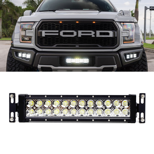 Invisible Behind OEM Grill Mount LED Light Bar Kit w/ Wiring For 17-20 Raptor