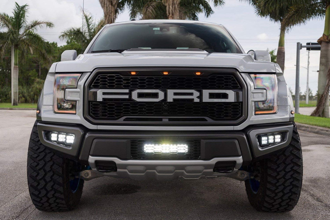 Behind Lower Grille Mount 12-Inch 80-LED Light Bar Kit For 2017-20 Ford Raptor