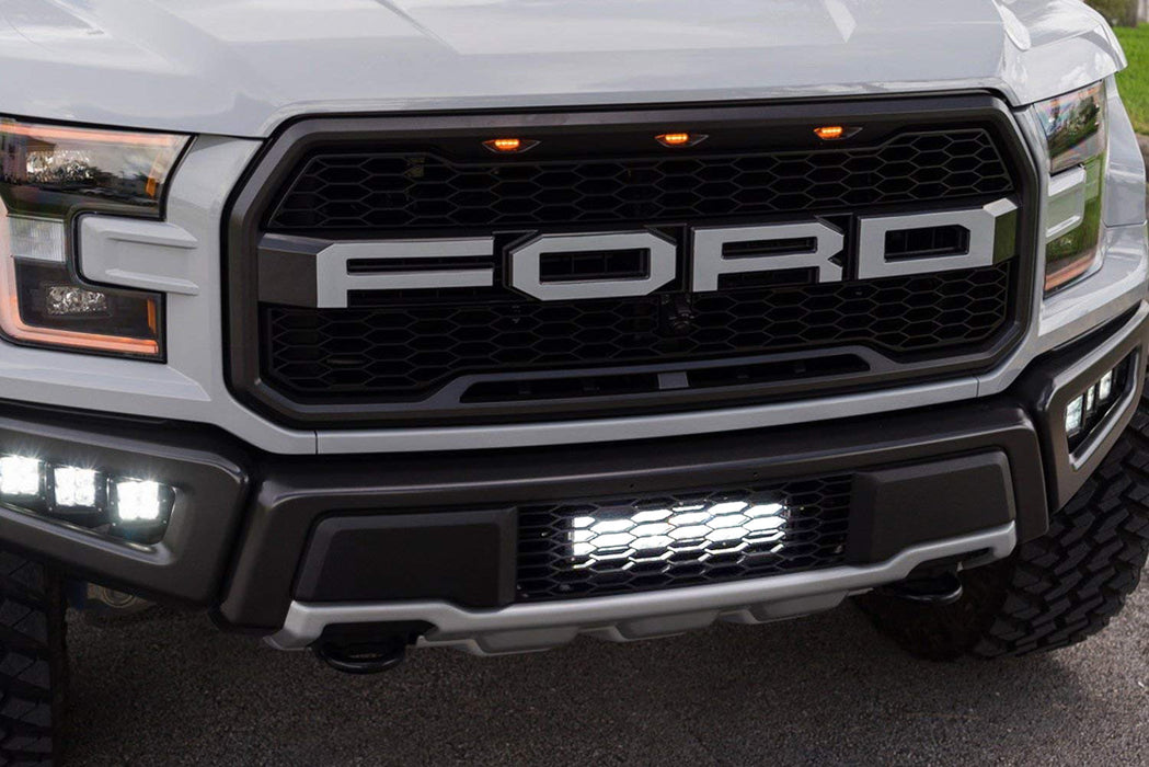 Behind Lower Grille Mount 12-Inch 80-LED Light Bar Kit For 2017-20 Ford Raptor