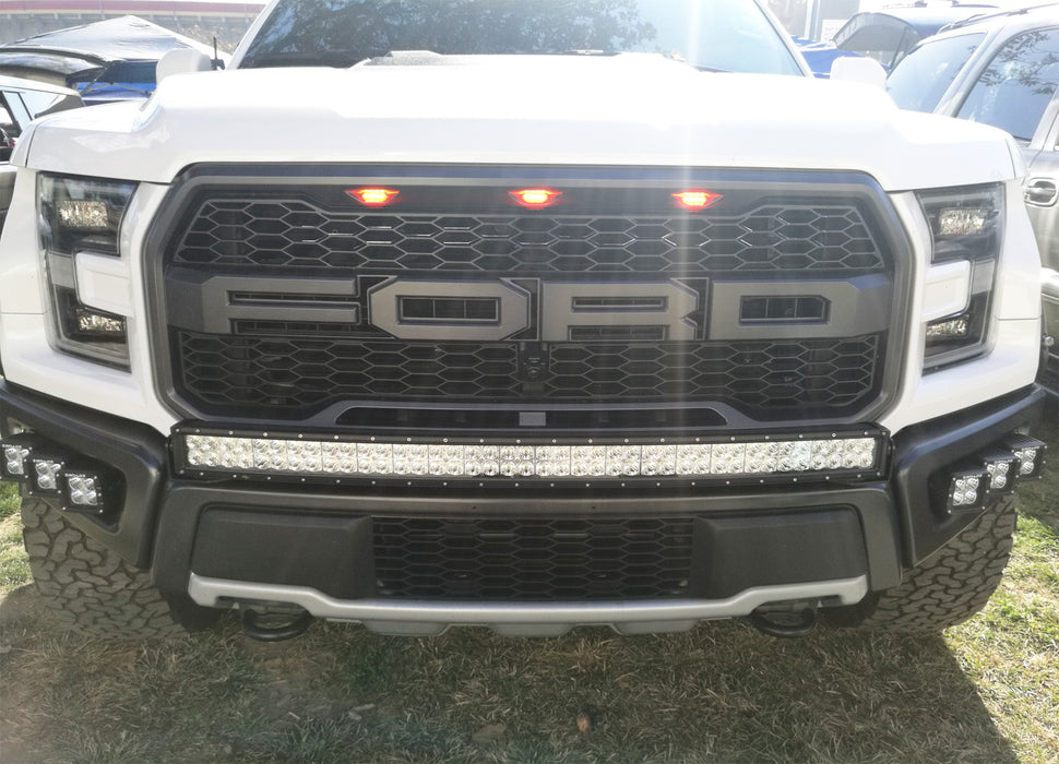 3pcs Clear 12-SMD Amber Yellow LED Front Grille Running Lights For Ford Raptor