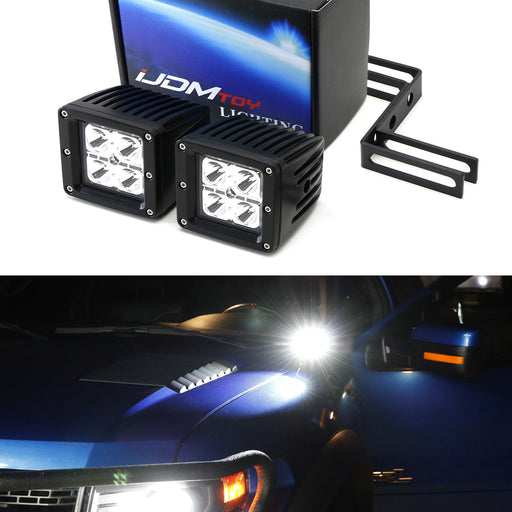 40W CREE LED Pod Lights w/ A-Pillar Mount Brackets, Wiring For Ford F-150 Raptor