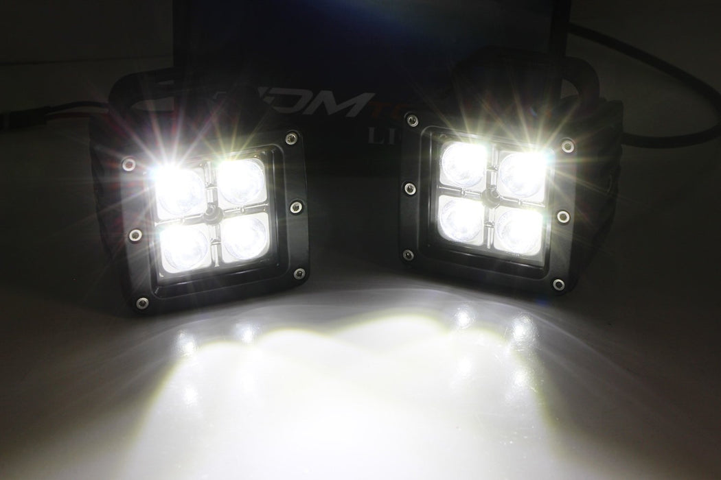 40W CREE LED Pod Lights w/ A-Pillar Mount Brackets, Wiring For Ford F-150 Raptor