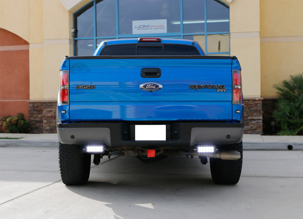 Dual High Power LED Light Bars w/ Rear Bumper Mount Brackets For 09-14 Ford F150