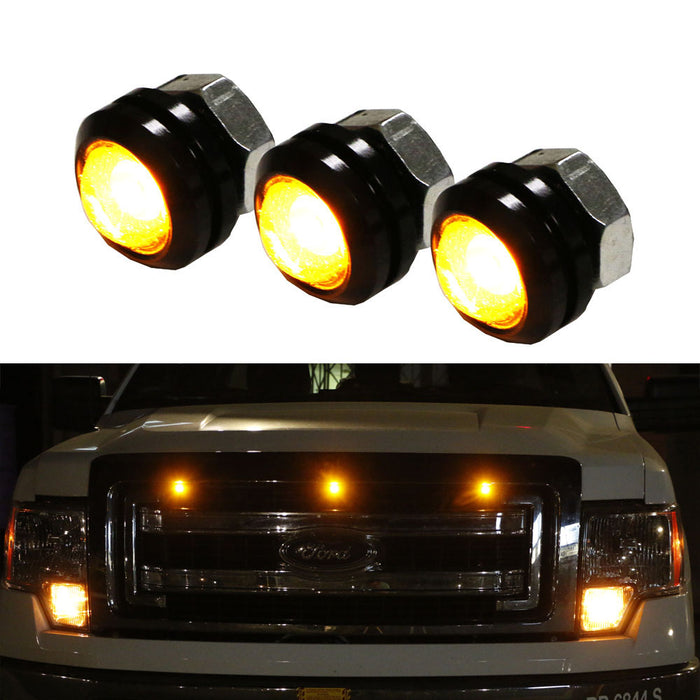 3pc Ford SVT Raptor Style LED Amber Grille Lighting Kit, Universal Fit Truck SUV