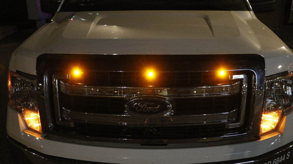 3pc Ford SVT Raptor Style LED Amber Grille Lighting Kit, Universal Fit Truck SUV