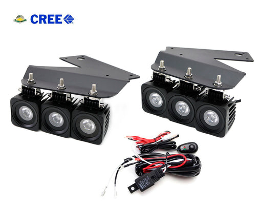 Triple 10W CREE LED Pods w/Lower Bumper Mount Bracket Wire For 10-14 Ford Raptor