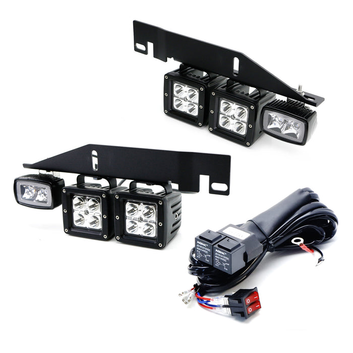 White 100W LED Lower Bumper Fog Light Kit w/ Bracket Wire For 17-20 Ford Raptor