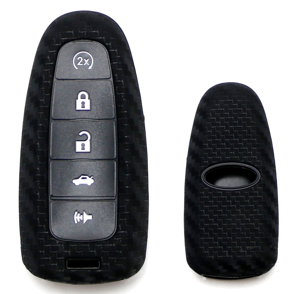 Carbon Fiber Soft Silicone Key Fob Cover For Ford 11-17 Explorer, 13-16 C-MAX...