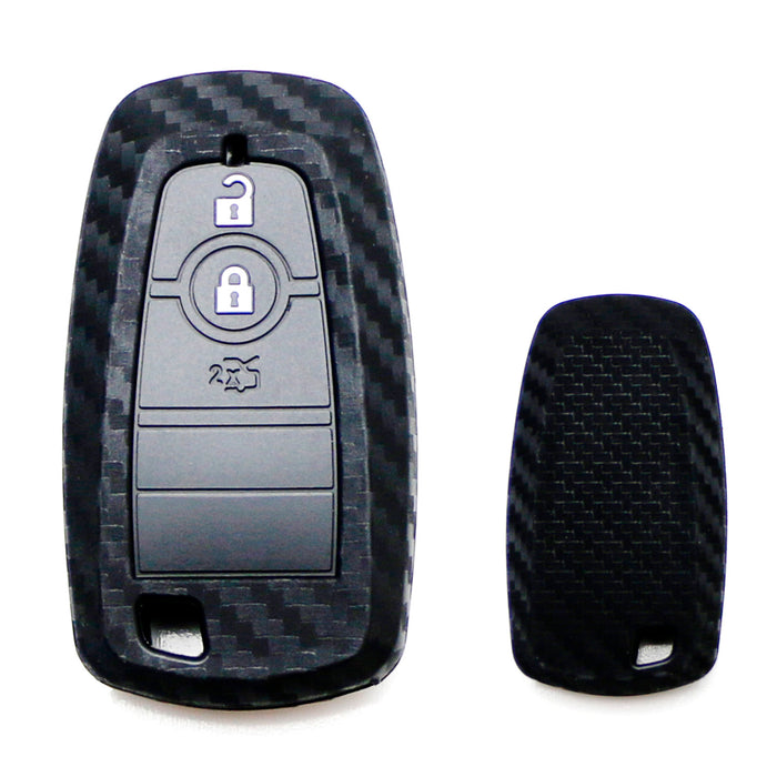 soft silicone carbon fiber key fob cover compatible with Ford Edge