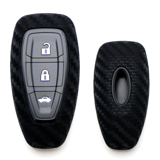 soft carbon fiber key fob cover compatible with Ford Fiesta