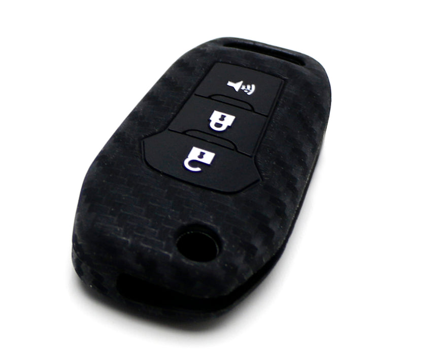 Carbon Fiber Soft Silicone Key Fob Cover For Ford 16-18 Explorer, 15-19 F-150...