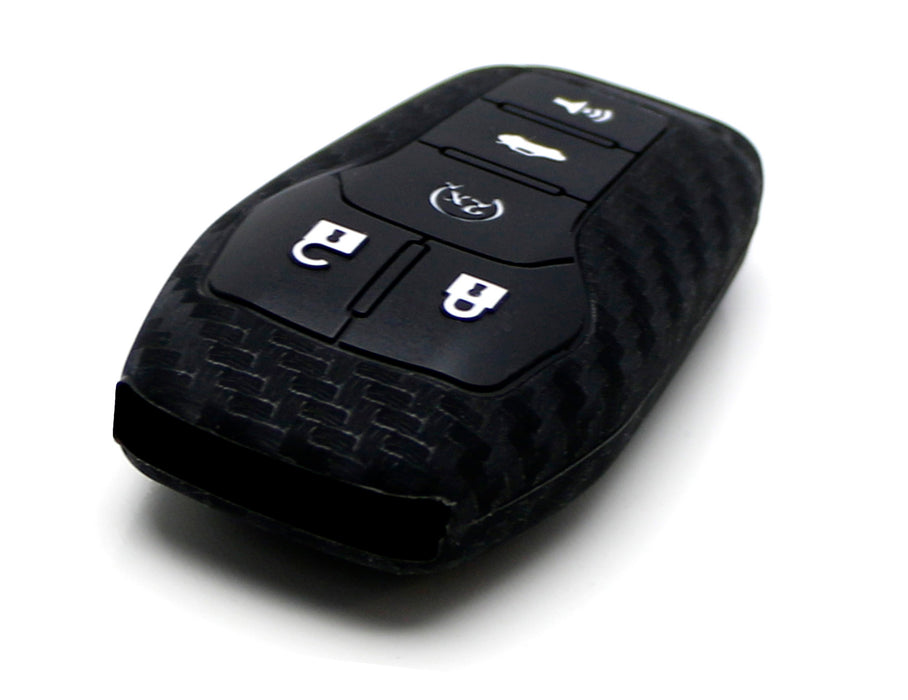 Carbon Fiber Soft Silicone Key Fob Cover For Ford Lincoln Intelligent Access Key