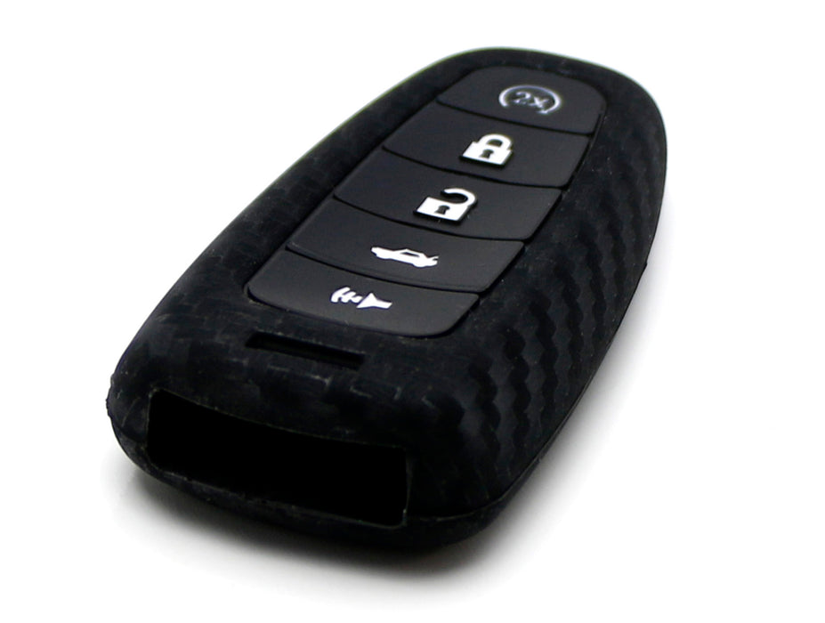 Carbon Fiber Soft Silicone Key Fob Cover For Ford 11-17 Explorer, 13-16 C-MAX...