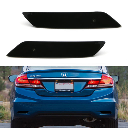 OE-Spec Smoke Rear Bumper Reflector Lens Assy For 13-15 Gen9 Honda Civic Sedan