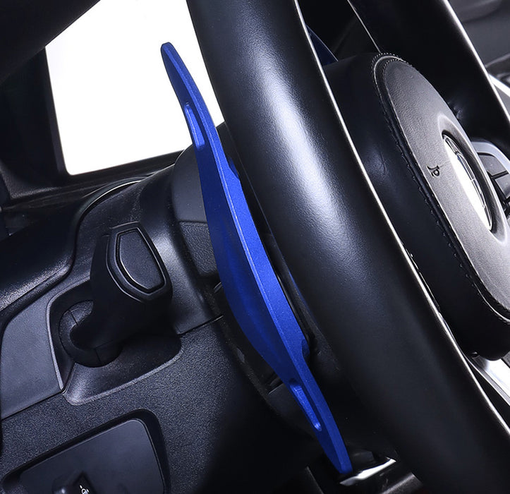 Blue CNC Billet Steering Wheel Paddle Shifter Extension For 18-up Genesis G70 4D