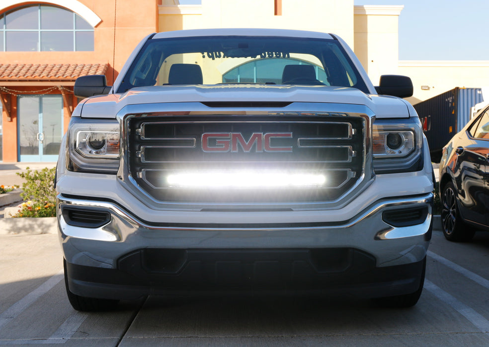 150W 30" CREE LED Light Bar w/Behind Grille Bracket, Wiring For 14-18 GMC Sierra