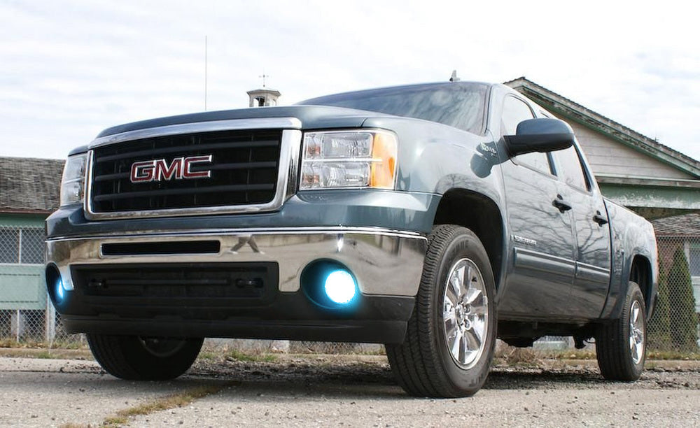 OEM-Spec Clear Lens Fog Light Kit w/ Ice Blue SMD LED Bulbs For 07-13 GMC Sierra