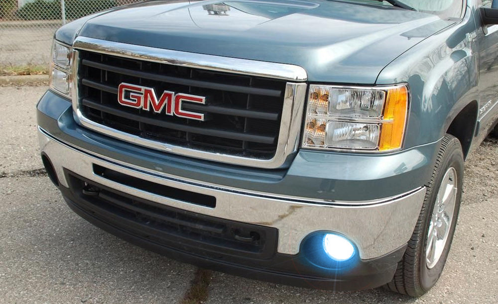 OEM-Spec Clear Lens Fog Light Kit w/ Ice Blue SMD LED Bulbs For 07-13 GMC Sierra