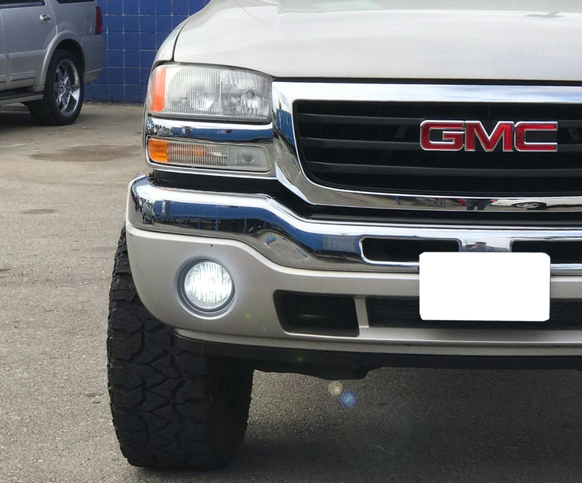 OEM-Spec Clear Lens Fog Light Kit w/ White 15-SMD LED Bulbs For 03-06 GMC Sierra