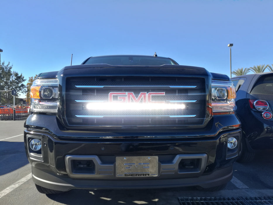 150W 30" CREE LED Light Bar w/Behind Grille Bracket, Wiring For 14-18 GMC Sierra